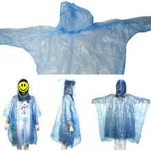 disposable raincoat with hood & portable case - 4 PCS