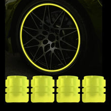 0547 Tyre Valve Caps Luminous Glow Car Tire Air Stem Valve Cap Covers ( 4 Pcs )